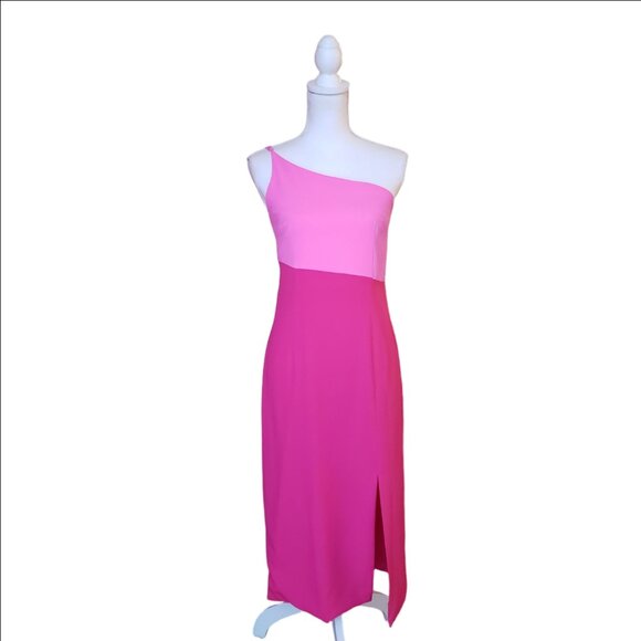 Petal + Pup Women’s One-Shoulder Colorblock Maxi Dress Pink US 6 - Picture 3 of 10